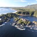 Aerial photo of tidal coastline